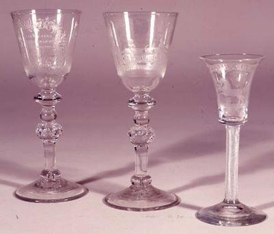 Hanoverian Wine Glass, Newcastle, 1750 by English School